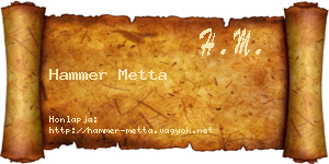 Hammer Metta névjegykártya